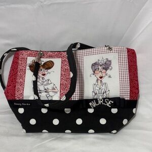 Polka Dot Tote - Nursing Black and Red